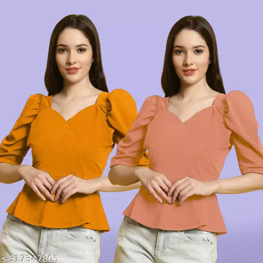 Clasic Casual Fashion Forward Women's Top - Pack of 2