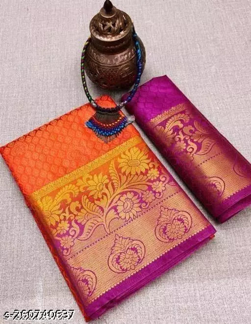 Morpich Fashion Embozz Kanjivaram  Silk Saree