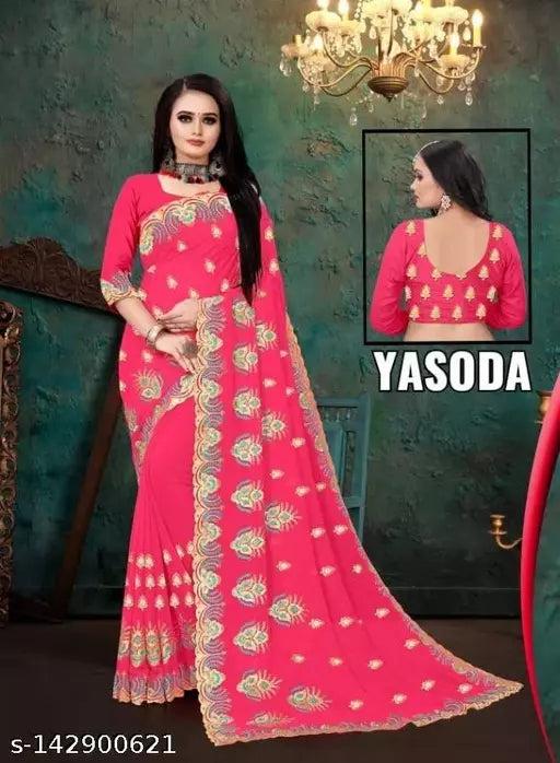 YASHODA BEAUTIFUL EMBROIDERY FANCY SAREE