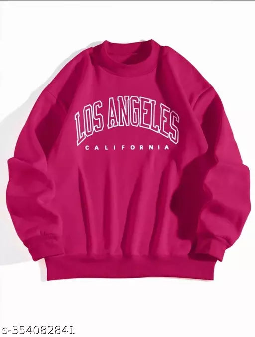 JKP COLLECTION  Unisex  Los Angeles  Full  sleeves Latest Printed Fabric Fleece For Outdoor & Indoor Sweatshirt Rani