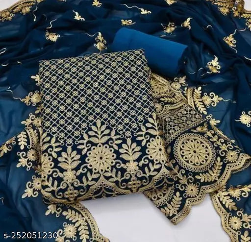 Unstitched Patiala Georgette Suits with Heavy Embroidery Work