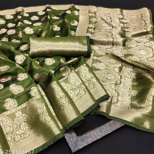 Morpich Fashion Top Dyed Organza Silk Saree