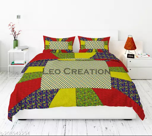 Jaipuri Pure Cotton Double Queen Bedsheet With 2 Pillow Covers