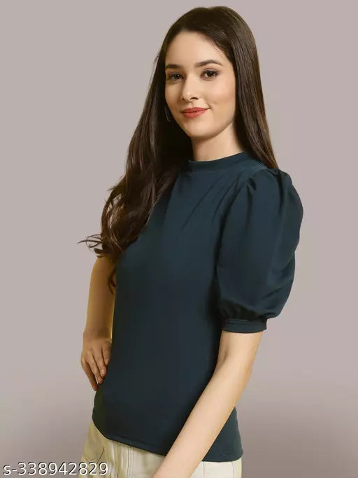 Casual Regular Sleeves Solid Women Airforce Top (Women Top | Women Tops | Top)