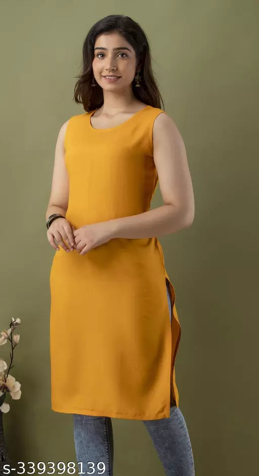 Mialo fashion straight sleeveless  kurta.