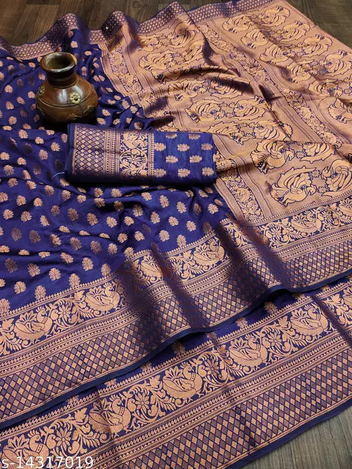 Banarasi Silk Copper Zari Sarees