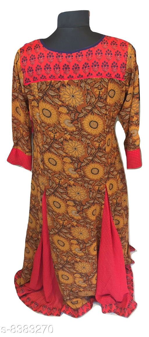 Designer Georgette Women Kurti Kurta Dress Gown Long Full Length