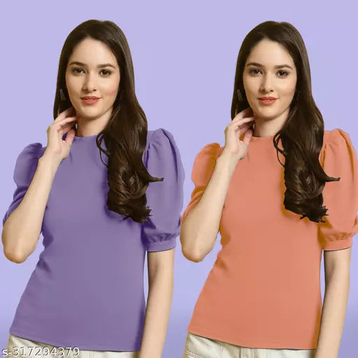 Clasic Casual Fashion Forward Women's Tops - Pack of 2