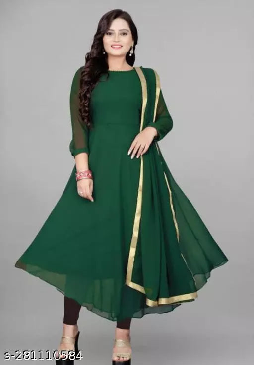 WOMEN LONG GOWN WITH DUPTTA