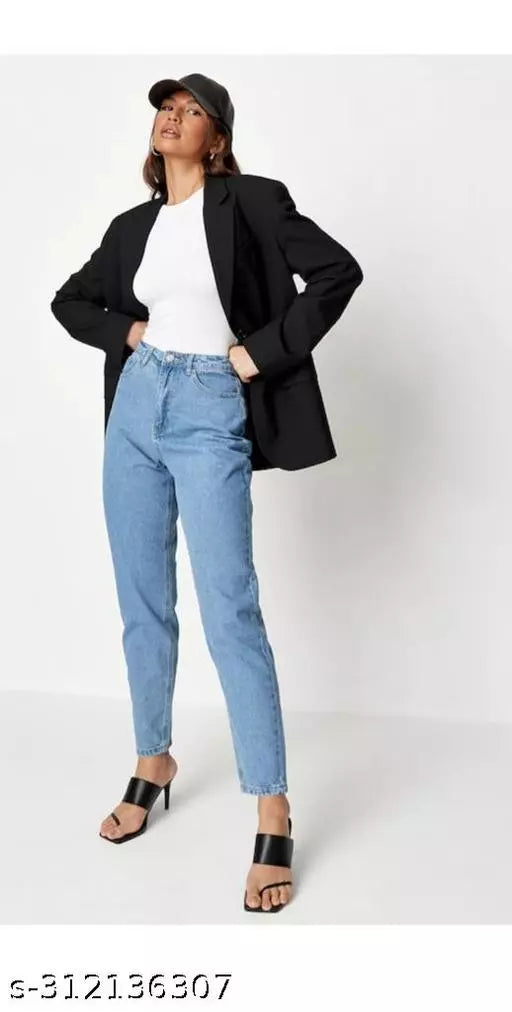 SAANU'S FASHION - STYLISH MOM FIT DENIM JEANS FOR GIRLS & WOMEN