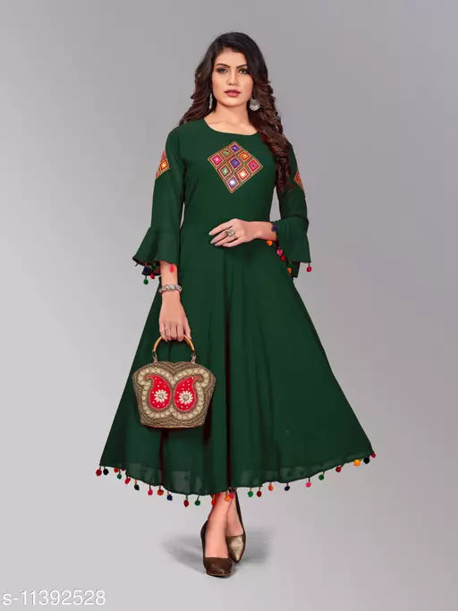 Women's Embroidered Georgette Anarkali Kurti
