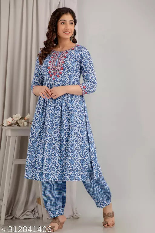 Nyra cut kurta with afghani pant