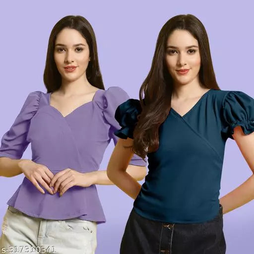 Clasic Casual Fashion Forward Women's Top - Pack of 2
