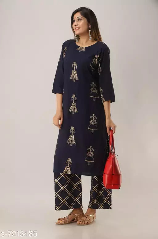 Women's  Rayon Kurta with Palazzos
