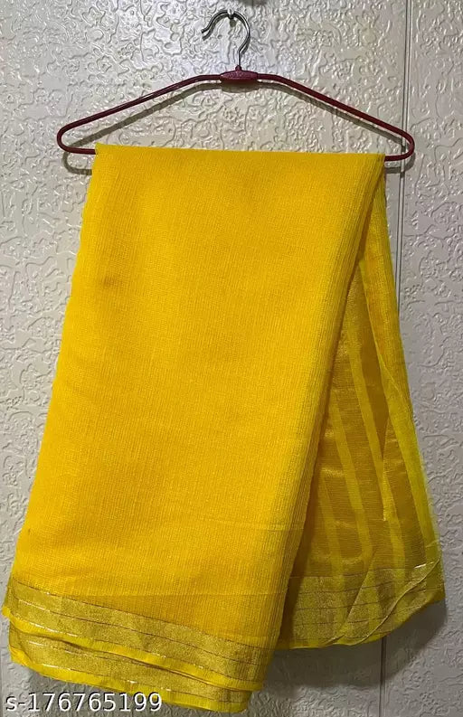 SOFT COTTON GOLDEN LACE SAREE