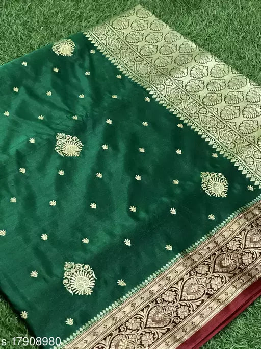 BANARASI SATIN SILK EMBROIDERY SAREE