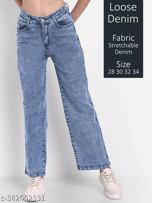 JKP COLLECTION Women & Girl Casual Jeans  Solid Pattern  Denim Fabric In Color Light Blue