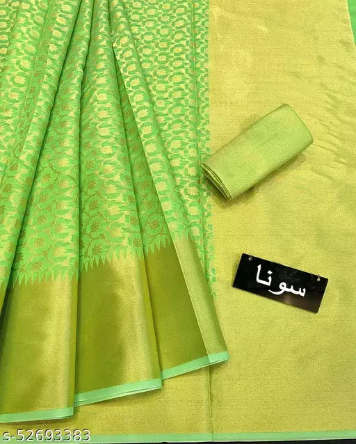 Banarasi Zari gold woven jaal saree