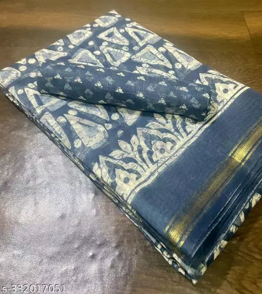 TRIO PRINTED COTTON BLENDED SAREE