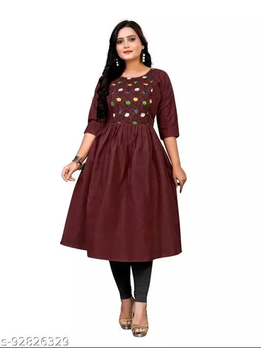 New Cotton Embrodired Feeding Kurti
