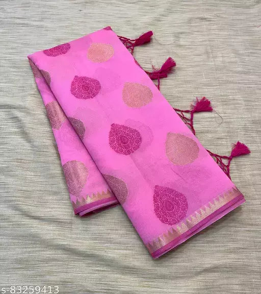 Chanderi Cotton Jacquard Banarasi Saree