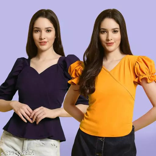 Clasic Casual Fashion Forward Women's Top - Pack of 2