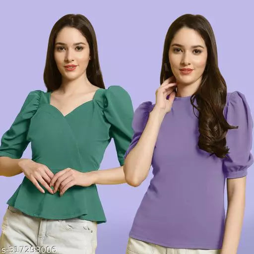 Clasic Casual Fashion Forward Women's Top - Pack of 2