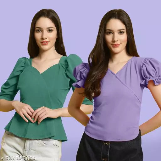 Clasic Casual Fashion Forward Women's Top - Pack of 2