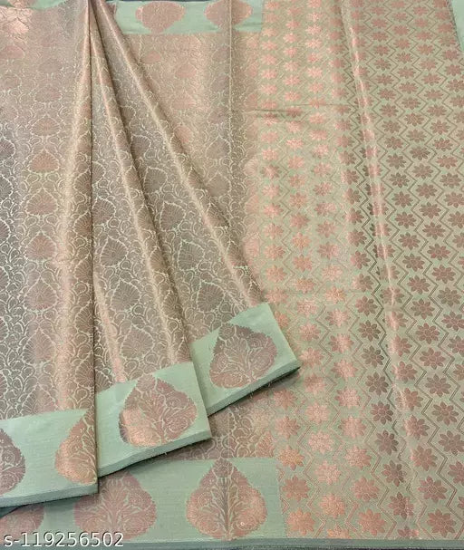 Copper Zari Soft Silk Saree