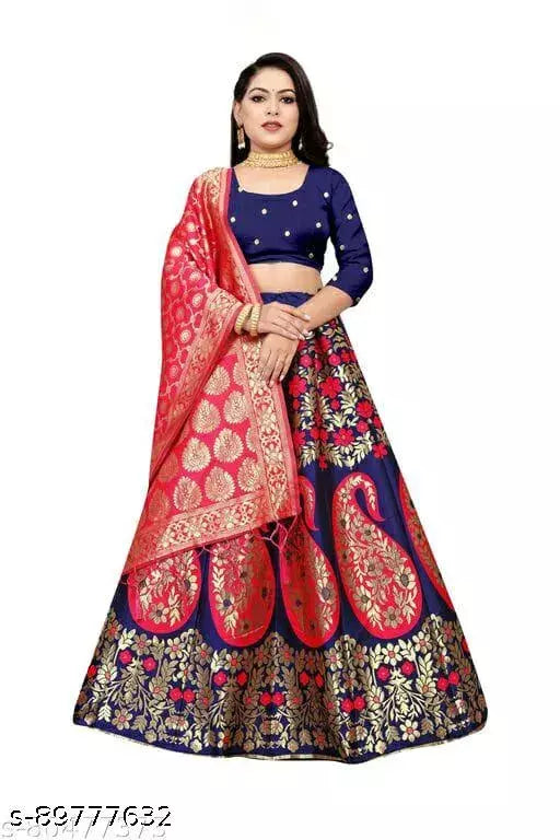 BANARASI LEHENGA CHOLI WITH BLOUSE (UN-STITCHED) BY VAIDIK ETHNIC