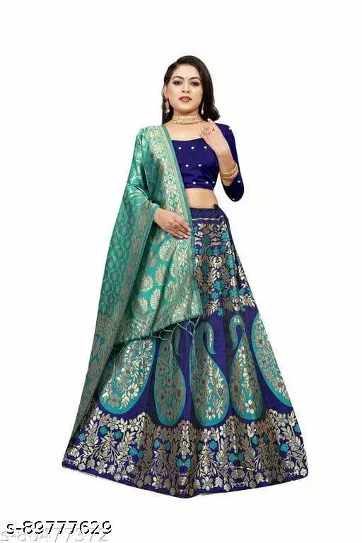 BANARASI LEHENGA CHOLI WITH BLOUSE (UN-STITCHED) BY VAIDIK ETHNIC