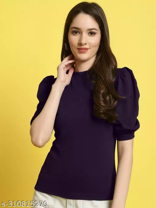 Casual Regular Sleeves Solid Women Burgundy Top (Women Top | Women Tops | Top)