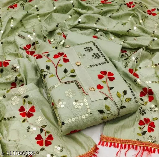 NEW Hit Sequence Embroidery design Work Women's Salwar Suits & Dress Materials