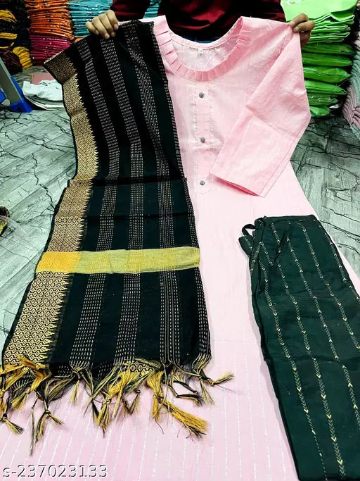 COTTON KURTI WITH DUPATTA