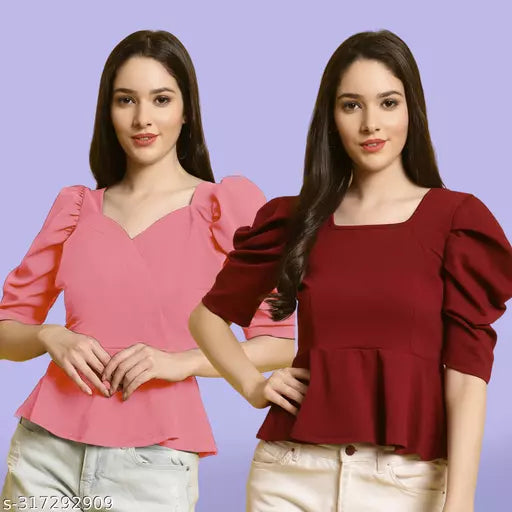 Clasic Casual Fashion Forward Women's Top - Pack of 2