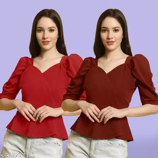 Clasic Casual Fashion Forward Women's Top - Pack of 2