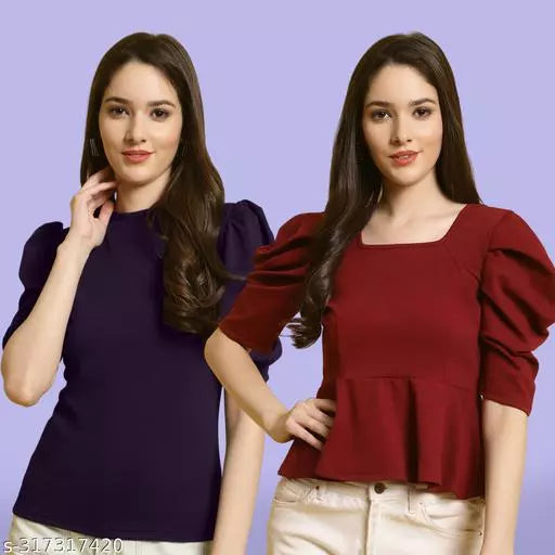 Classic Casual Fashion Forward Women's Top - Pack of 2