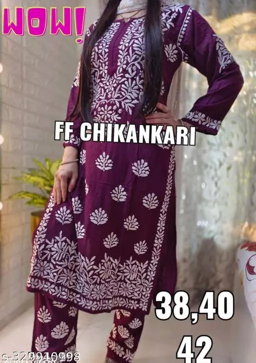 CHIKANAKARI KURTI  AND PANTS