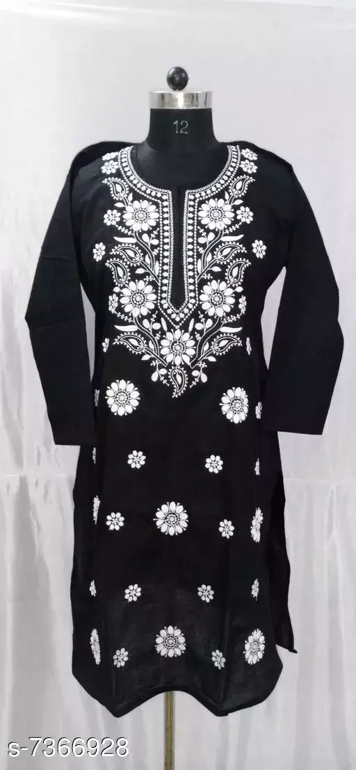 Embroidered Cotton Gol Boota Long Comp. Kurti