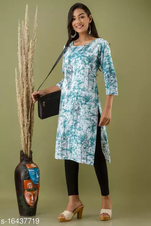 Mialo cotton watch print staright kurta.