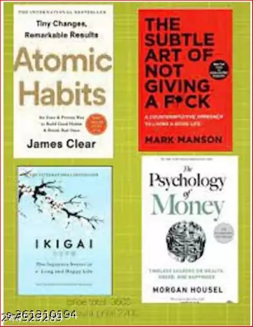 The Psychology Of Money+Ikigai+The Subtle Art Of Not Giving+Atomic Habits 4Books Best Seller