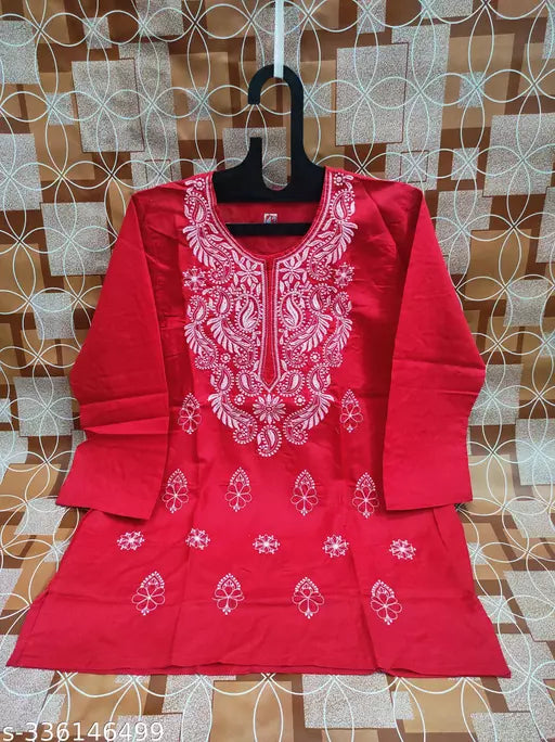 Chikankari Short Tops & Tunics Kurtis.