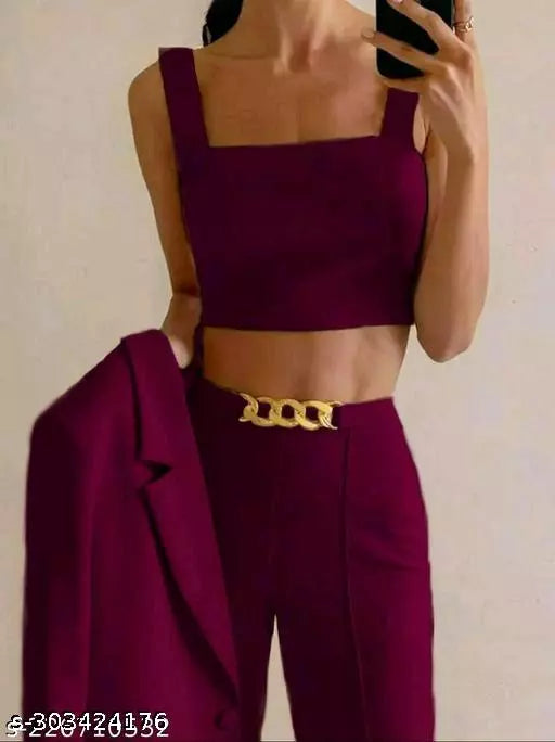 STYLISH DESIGNER TUBE TOP+  BLAZER+ PANT COMBO