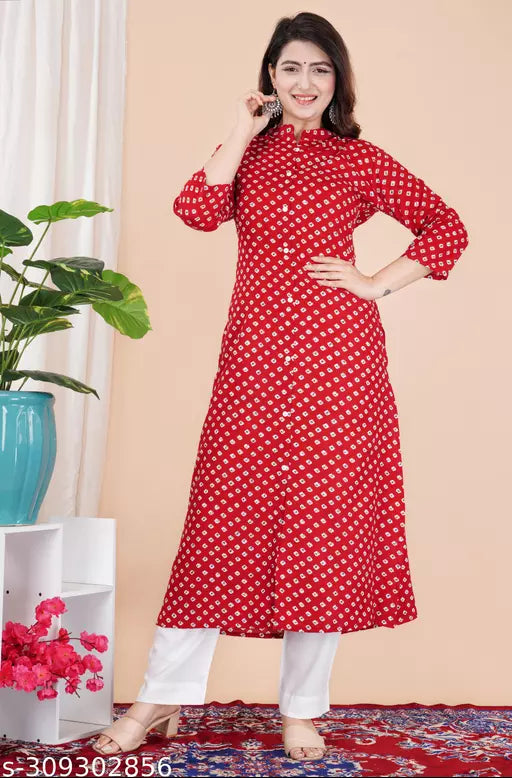 Shree Ganeseh Fashion Rayon Printed Stylish Blue Kurti Dress For Women/Girls