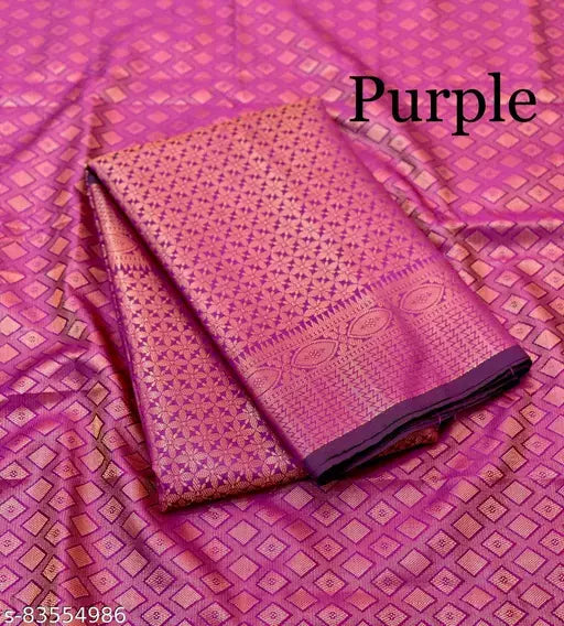 Beautiful Kanchi Semi Pattu Saree With Brocade Pallu Blouse