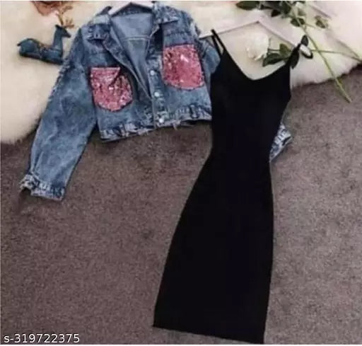 Denim jacket+ sando combo