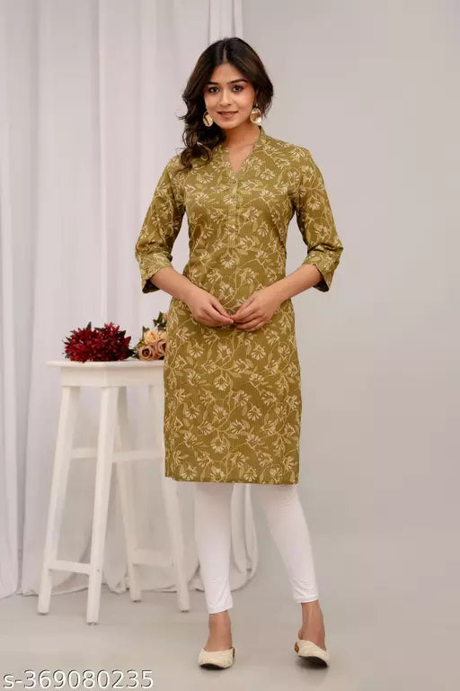 Neerupam Collection Jaipuri Print Pure Cotton Kurti - Cotton Kurti 
