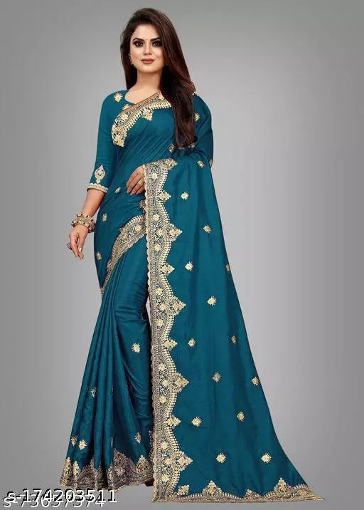 FANCY EMBROIDERY SAREE BY KRADDLE