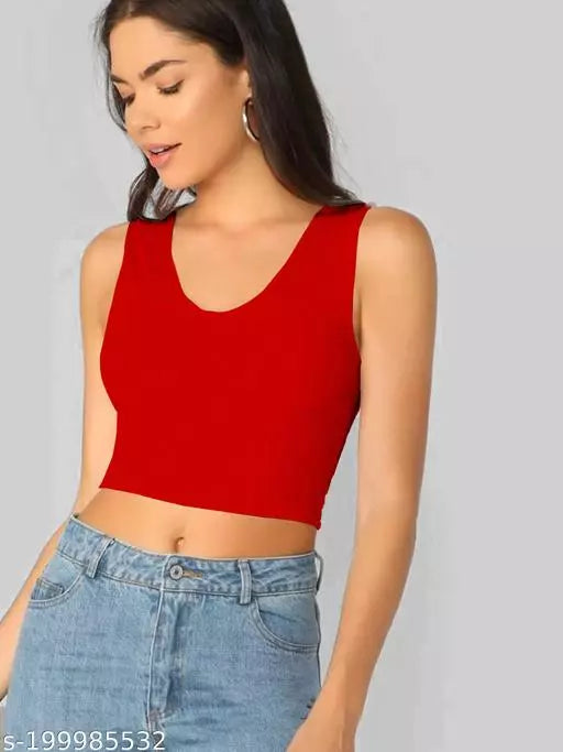 Red Crop Top For Woman