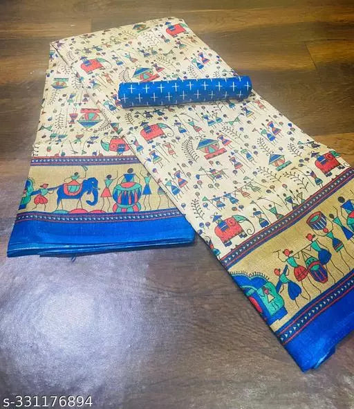 WARLI PRINT KHAADI SILK BLENDED SAREE